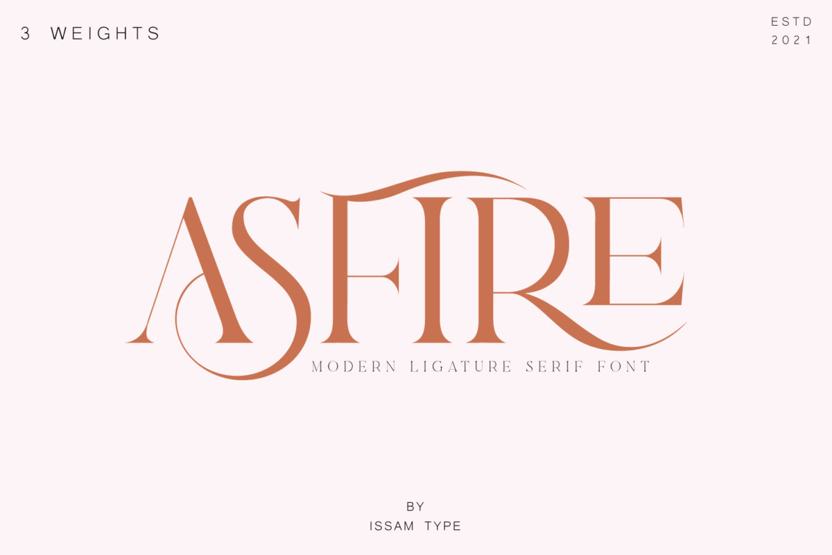 Asfire Modern Ligature Serif Font Preview 01