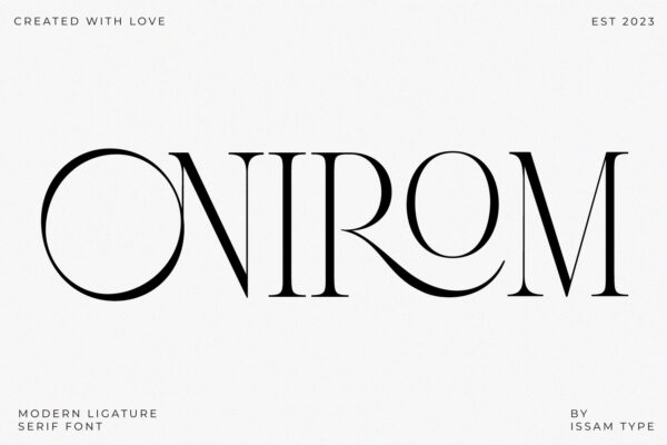 Onirom Modern Ligature Serif Font Preview 01